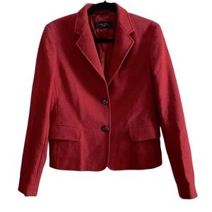 MAXMARA WEEKEND ITALIAN WOOL SINGLE BREASTED SUIT BLAZER TAILORED FIT Red 12
